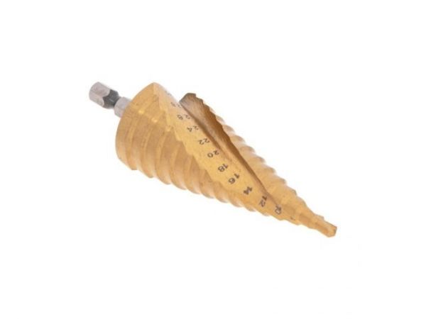 Сверло по металлу ступенчатое ТИТАН 4,0-30,0 мм 98 мм 65 HRC Р6М5 TiN KRANZ