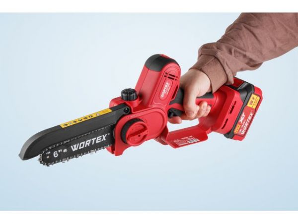 Мини-пила WORTEX CEC 2518-2 в кор. ALL1 XLT SOLO БЕСЩЕТ., 18 В, 15 см(шина 15 см, 1/4')