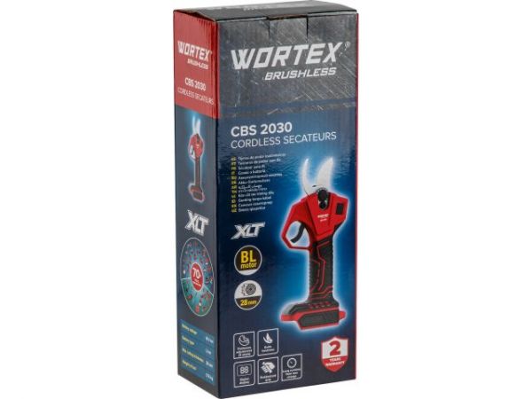 Аккум. секатор WORTEX CBS 2030 в кор. ALL1 XLT SOLO БЕСЩЕТ., 18 В, ветки до 28 мм(3 ступени регулировки, 0,76 кг)
