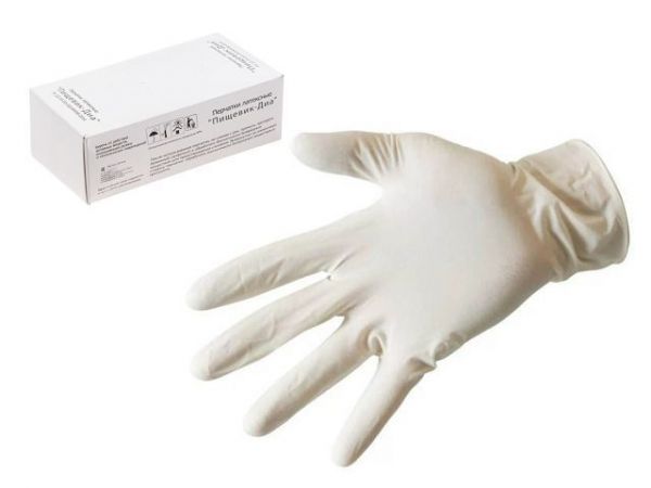 Перчатки латексные 'Пищевик-Диа', р-р L, уп. 50 пар\100шт, АЗРИ