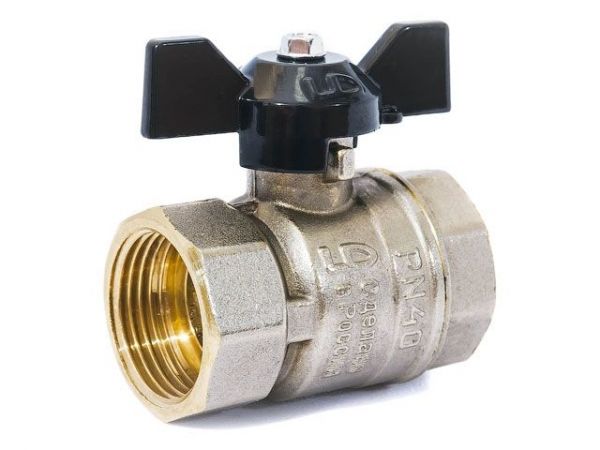 Кран шаровый 1' вн.-вн. бабочка PN40, LD