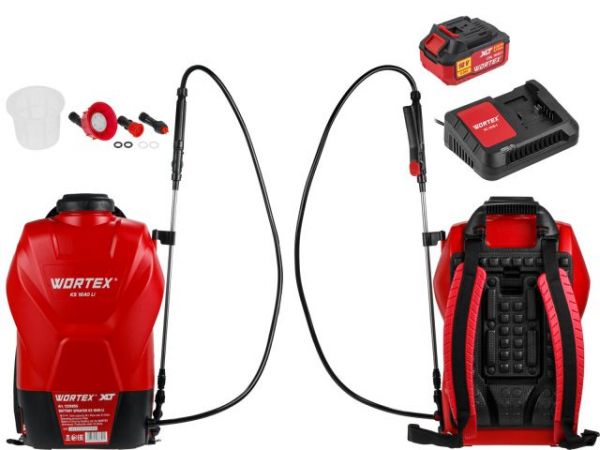Аккум. опрыскиватель WORTEX KS 1640 Li в кор. ALL1 XLT SET 18В, 16 л, 4 Ач(4 Ач акб, 2 А зу, мягкая спинка, ручка для переноски)