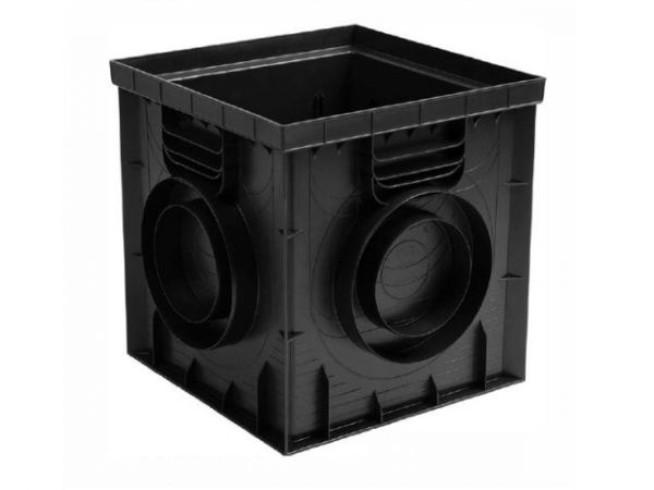 Дождеприемник пластиковый 300х300 (черный), Ecoteck, РБ(Дополнительные элементы: Корзина, Перегородка 2 шт, Надстройка, Решетка (приобретаются отдельно))