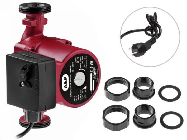 Насос циркуляционный Titan-RS25-60-180, A&P(55-100 Вт, 3300 л/ч, 6 м, для водоснабжения/отопления)