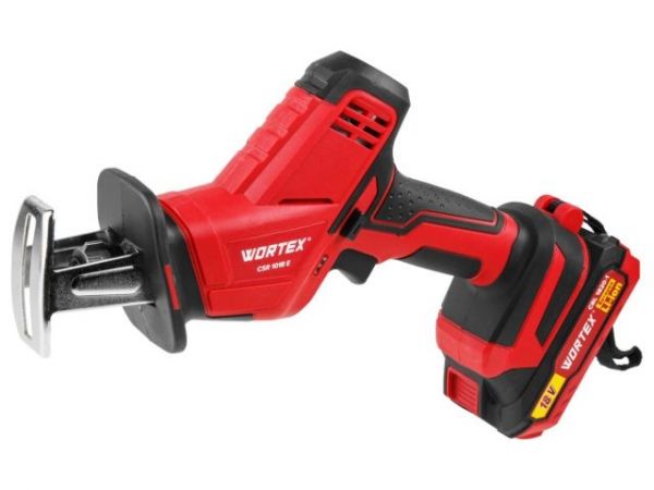 Сабельная пила WORTEX CSR 1018 E в чем. ALL1 XLT SET 18В, 1 акк., 2 Ач, дер. 100 мм(18 В, С АКБ (2.0 А/ч) И З/У, дерево до 100 мм, металл до 6 мм, пластик до 40 мм)