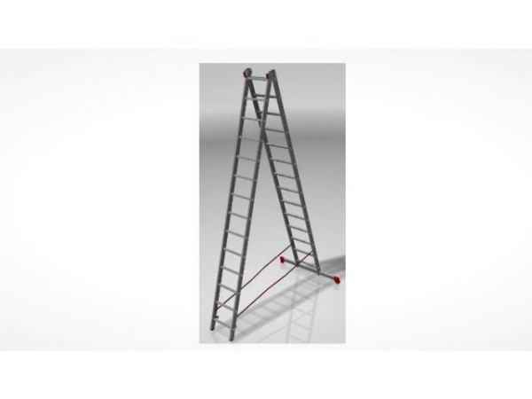 Лестница алюм. 2-х секц. 358/666/380см 2х14 ступ., 16кг  NV3220 Новая Высота(макс. нагрузка 150кг)