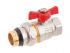 Кран шаровый 3/4' нар.-вн. бабочка (со сгоном) PN40, AV Engineering(Латунь, макс.  40 бар, макс.  110 °С, с уплотнительным кольцом)