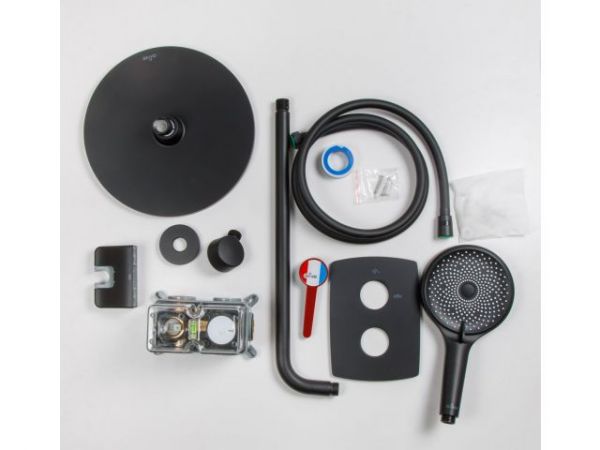 Душевая система (Lt) D35, серия Rose черный + красный, a-five(Встраиваемый, Излива нет, 1000 - 1200 мм.)