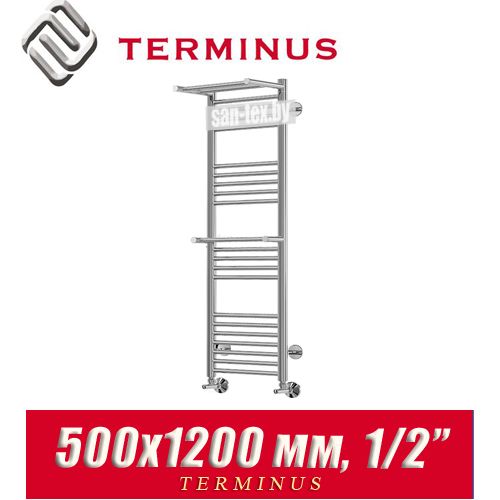 Полотенцесушитель лесенка Terminus "Аврора с двумя полками" П22 500х1200 (1/2")
