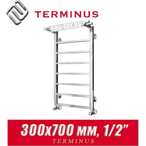 Полотенцесушитель лесенка Terminus "Контур с полкой" П6 300х700 (1/2")