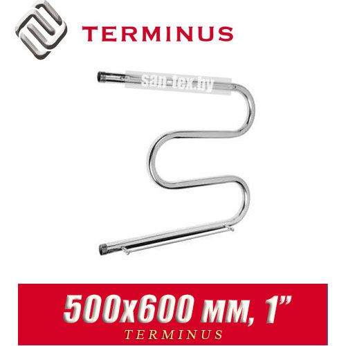 Полотенцесушитель водяной М-образный с полкой Terminus 500х600 (1")