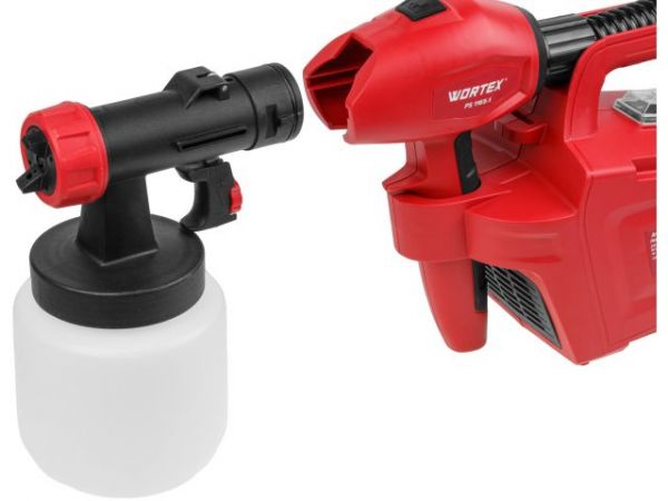 Краскораспылитель электрический WORTEX PS 1165-1 в кор. 650 Вт, 1000 мл/мин, 0.8 л бак(2.6 мм сопло, 80 DIN, выносной компрессор)