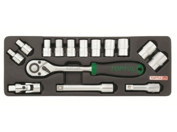 Набор-сет головок 1/2' 8-24мм 15предм. 6гр. TOPTUL