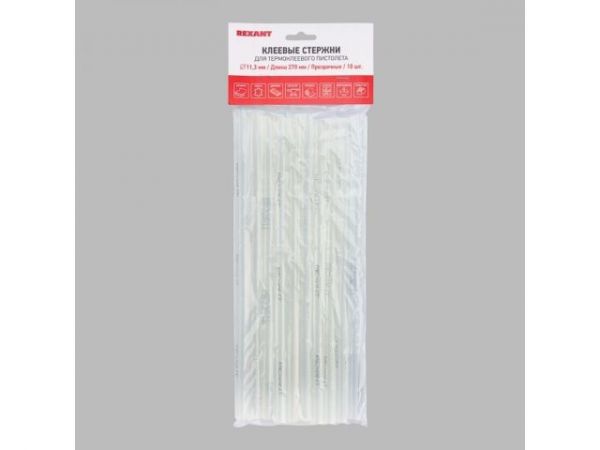 Клеевые стержни d=11 мм, 270 мм, прозрачные (10 шт./уп.) REXANT
