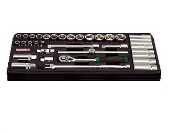 Набор-сет головок 3/8' 35пр. 434х176мм TOPTUL