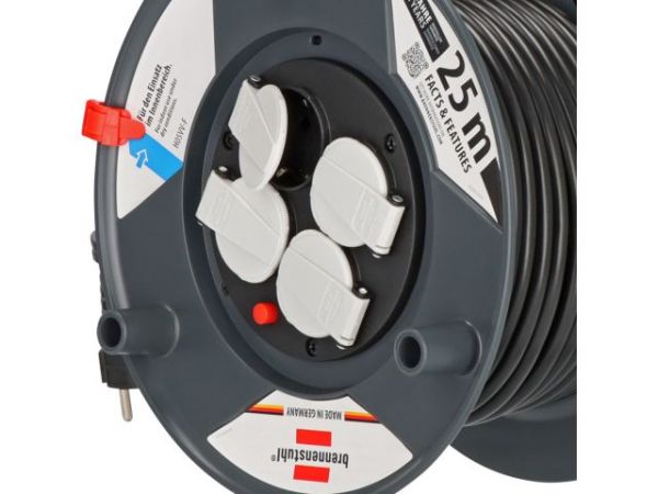 Удлинитель на катушке 25м (4 роз., 3.3кВт, с/з) Brennenstuhl Garant(3,3кВт; 3х1,5мм2; степень защиты: IP20)