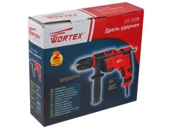Дрель ударная WORTEX DS 1308 в кор. 650 Вт, 1 скор, 25 мм в дер. (Быстрозажимной паторон)