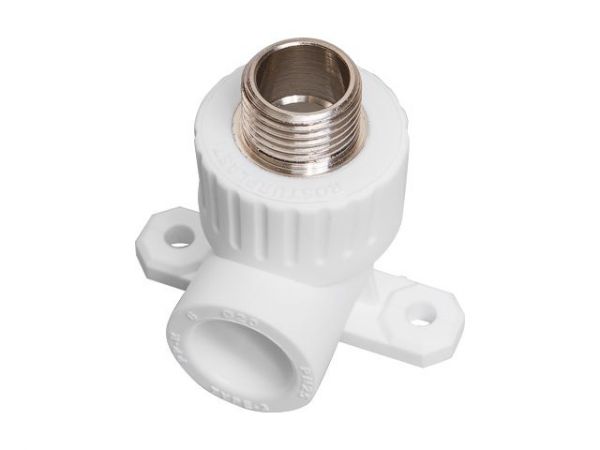 Колено ПП комб. с креплен. нар. 20х1/2', бел. РТП(Угольник)