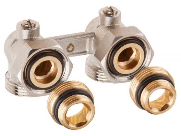 Клапан угловой шаровый 3/4' нар. для радиатора (мультифлекс), AV Engineering (инд. упак.)(для нижнего подключения радиаторов)