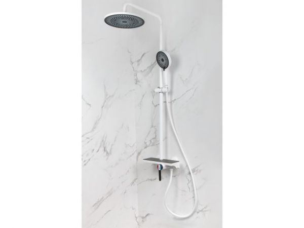 Душевая система (Lt) D35, серия Rose белый + черный, a-five(На стену, Излива нет, Троп. душ: вынос 408 мм, диаметр 250 мм.)