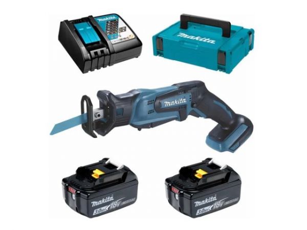 Сабельная пила LXT DJR185RFE MAKITA(18 В, 2 акк., 3.0 А/ч, дерево до 50 мм, металл до 50 мм, пластик до 50 мм)