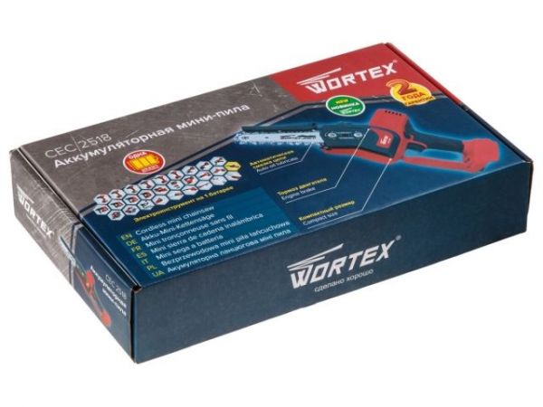 Мини-пила WORTEX CEC 2518 ALL1 XLT в кор. ALL1 XLT SOLO БЕСЩЕТ., 18 В, 15 см(шина 15 см, 1/4', 3 мм)