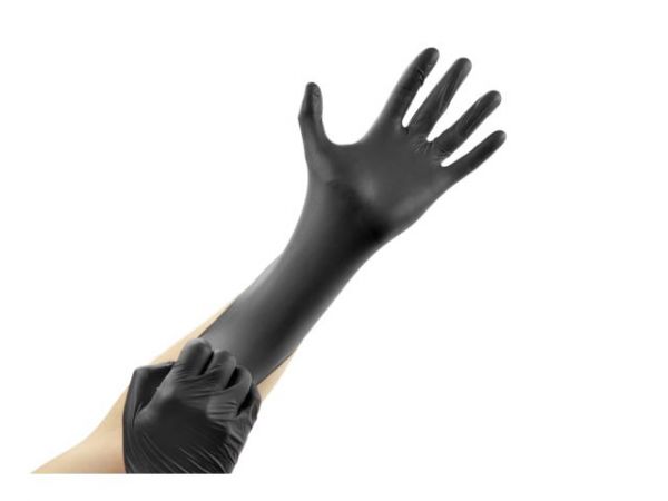 Перчатки нитриловые, р-р L, уп. 100 шт. черные LIBRY(текстурированные на пальцах)