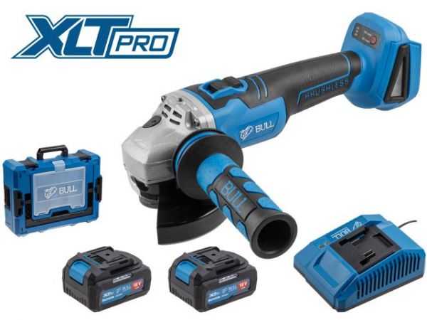 Углошлифмашина BULL CSG 1812 R Xcase, XLTpro, БЕСЩЕТ, 125 мм, рег. об., 8000 об/мин, 2х4 А*ч(рег. об.)
