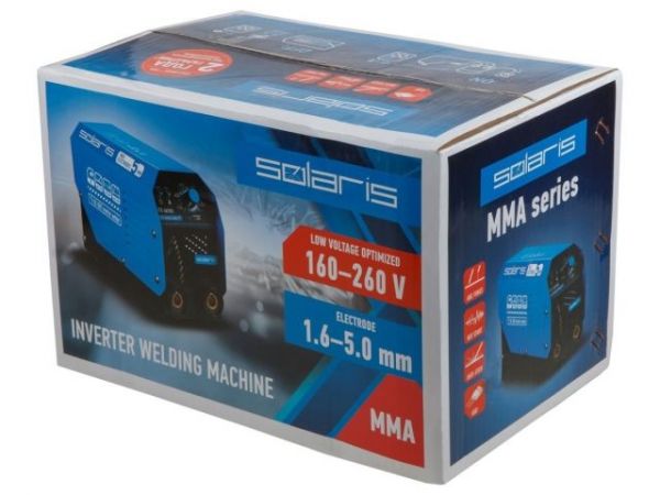 Инвертор сварочный SOLARIS MMA-250D(230В; 20-200 А; 70В; электроды диам. 1.6-5.0 мм; вес 3.6 кг)