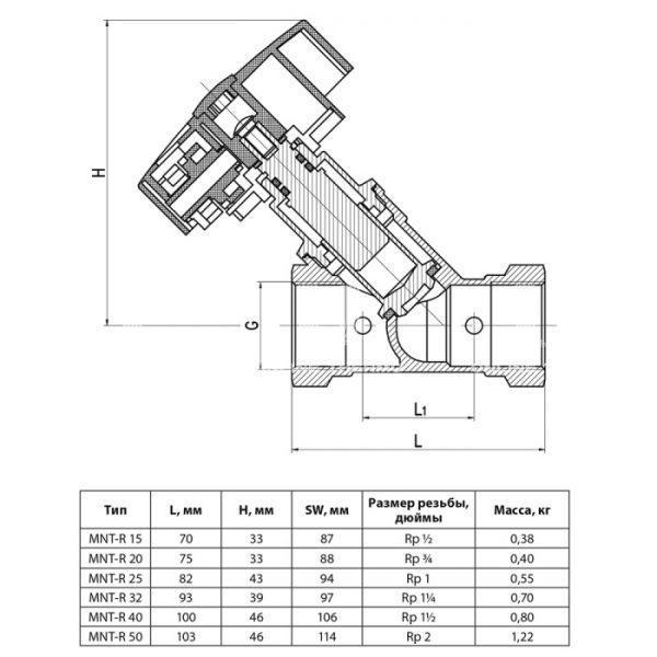 Балансировочный статический клапан (вентиль) Ридан 003Z2351R, ВР 2"