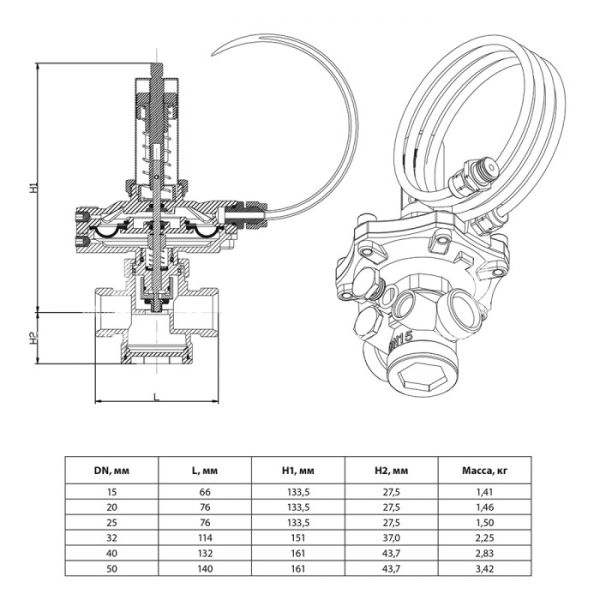Балансировочный динамический клапан (вентиль) Ридан 003Z5702R, НР 1"