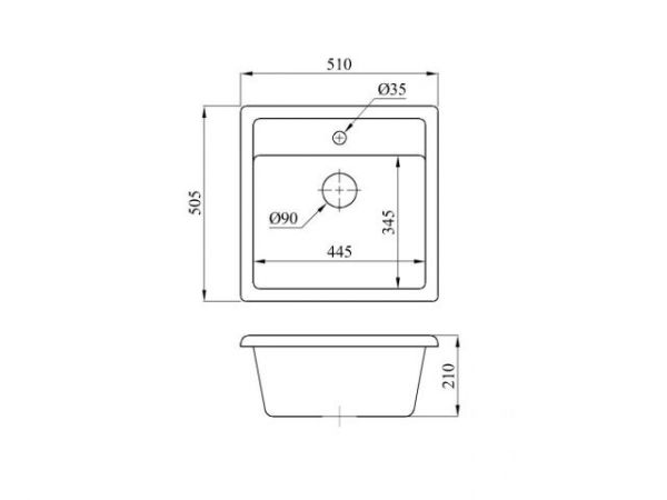 Мойка кухонная из искусственного камня STAR песочный 510х505 мм, AV Engineering