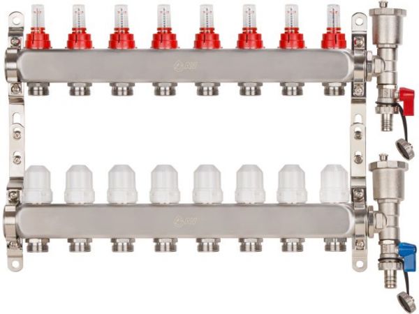 Коллекторная группа AVE136, 8 вых., AV Engineering(Для теплого пола и водоснабжения)