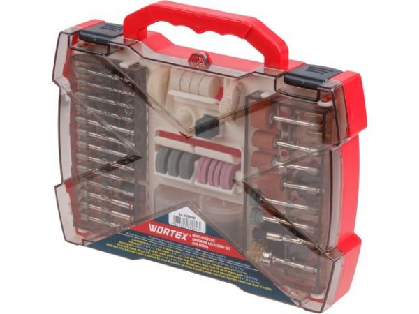 Набор аксессуаров для гравера WORTEX 145 предметов (универсальный)(Цанги: 1,6 мм, 2,4 мм, 3,2 мм)