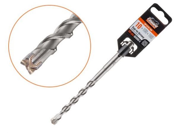 10х100х160 мм бур (сверло) SDS-plus QUADRO-X GEPARD(бур по бетону, крестовая пластина)