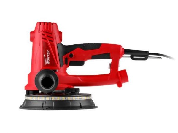 Шлифмашина для стен и потолков WORTEX DG 1875 в кор. 750 Вт, 180 мм, LED, 1500-2700 об/мин(Регул. об., не требуется пылесос, 2.4 кг)