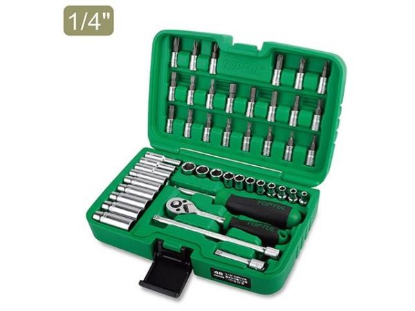 Набор головок 1/4' 4-13мм 46предм. 6гр. TOPTUL