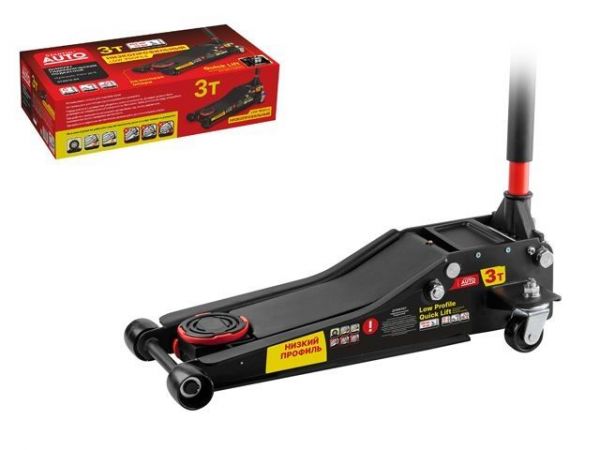 Домкрат подкатной 3т быстрый подъем 75-505мм STARTUL AUTO (ST8013-04)(h min 75мм, h max 505мм, Quick LIFT, низкопрофильный)