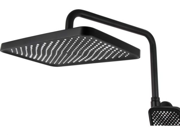 Душевая система (Lt) D35, серия Lily черный, a-five(На стену, Излив потайной в корпусе, роп. душ: вынос 405 мм, размеры 300х200 мм.)