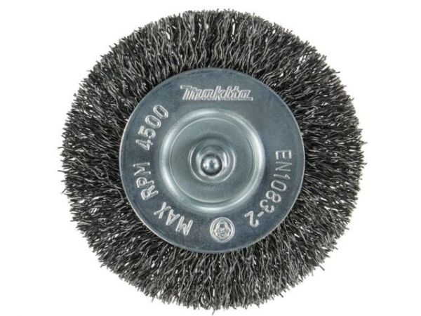 Щетка д/дрели дисковая 75 мм, толщина проволоки 0.3 мм, гофрированная, металл, 1/4' MAKITA