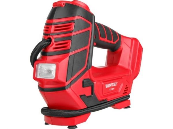 Компрессор WORTEX CTI 1811 в кор. ALL1 XLT SET 18 В, 11 бар, 12 л/мин, 1х2 А*ч, зу(18В/ 160 PSI / 11 бар / 1100 кПа, цифровой манометр, 600 мм шланг, подсветка)