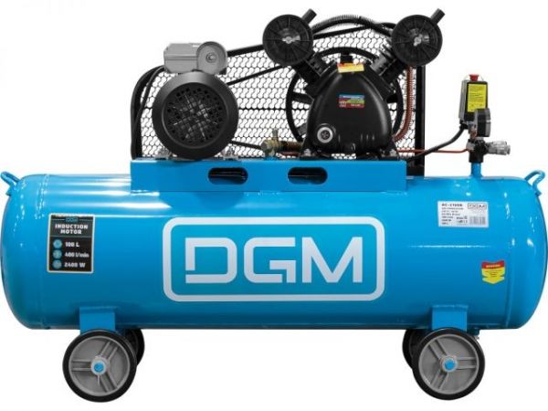 Компрессор DGM AC-2100B ременной(400 л/мин, 8 атм, ременной, масляный, ресив. 100 л, 230 В, 2.4 кВт)
