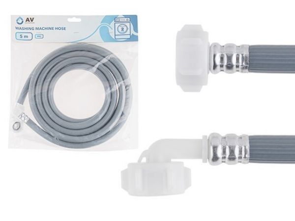 Шланг заливной для стиральной машины 5,0 м, ПВХ, AV Engineering(Макс  10 бар, макс.  25 °С)