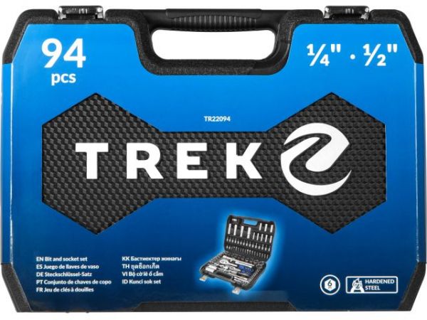 Набор головок и бит 94пр. TREK(1/4', 1/2', 6 граней)