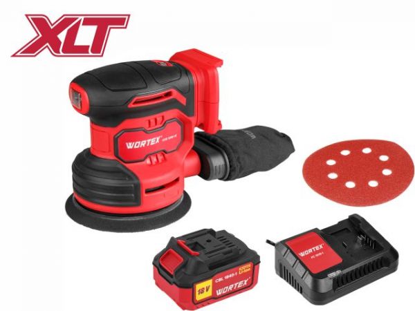 Эксцентриковая шлифмашина WORTEX COS 1218-1 E в кор. ALL1 XLT SET 18В, 125 мм, 6000-13000(Амплитуда колебаний, мм: 1.6)