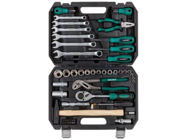 Набор слесарного инстр-та в чем. 56пр. ВОЛАТ(1/4', 1/2', 6 граней)