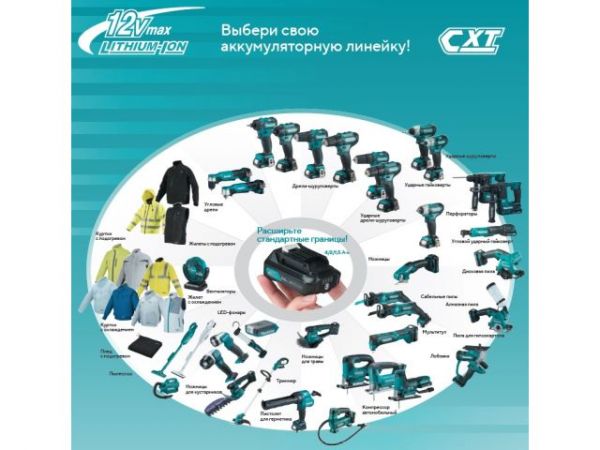 Ударный шуруповерт MAKITA CXT TD 112 DMZ в кор. (12.0 В, БЕЗ АККУМУЛЯТОРА, 2 скор., 135 Нм, шурупы до 14 мм)