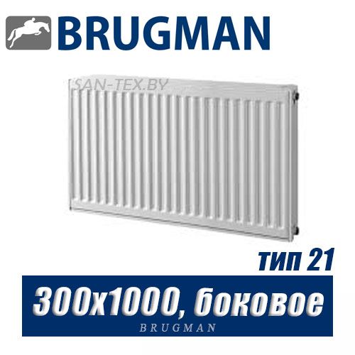 Радиатор Brugman FEK тип 21 300x1000, боковое подключение