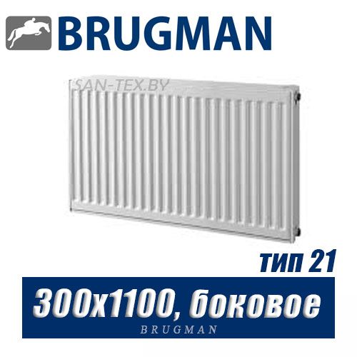 Радиатор Brugman FEK тип 21 300x1100, боковое подключение