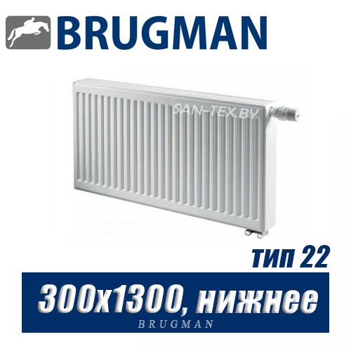 Радиатор Brugman FEV тип 22 300x1300, нижнее подключение